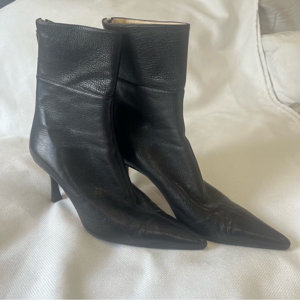 GUCCI Black Stiletto Leather Boots Size 8